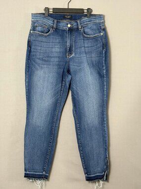 Judy Blue Skinny Jeans Womens 16W Distressed Raw Hem Side Slit